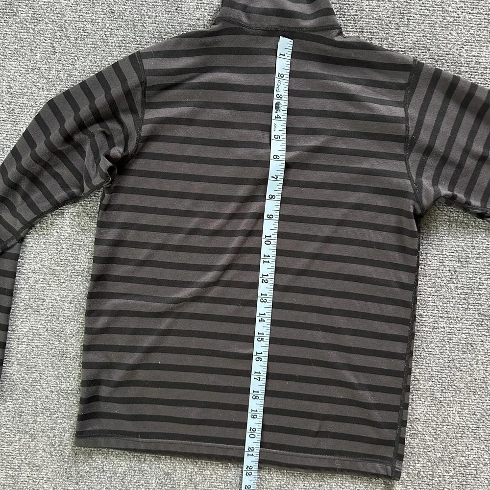Patagonia Pullover Youth‎ XL 14 Gray Striped Capilene 3 1/4 Zip Baselayer
